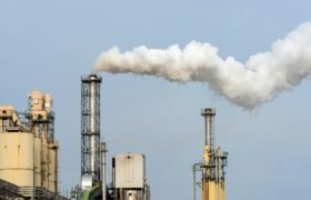 Factory pipes smoke
